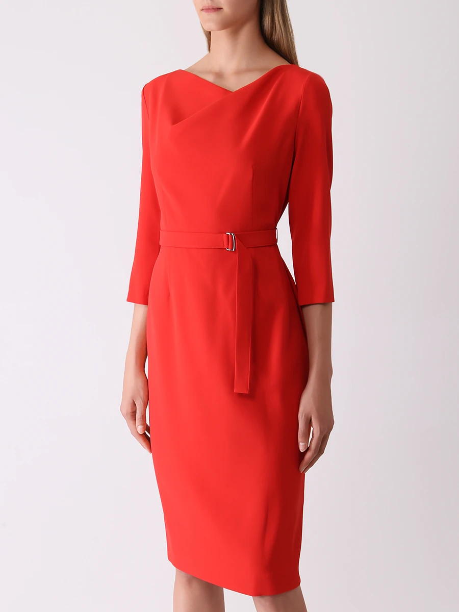 Платье-футляр с поясом VASSA&CO V229246N-1181 C40, размер 40, цвет красный - фото 4