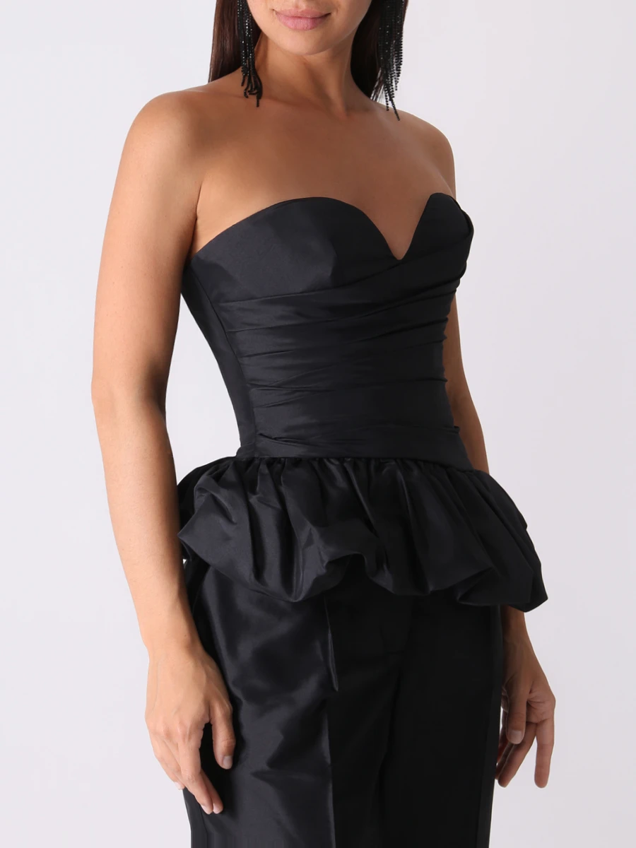 

Топ корсетный из тафты, Черный, RC22F042A010