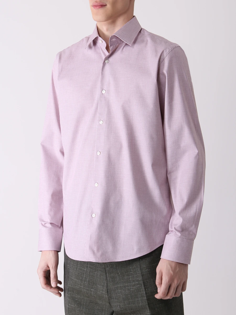 Рубашка Regular Fit хлопковая в клетку BOSS 50473284/603 Клетка  Фото 4