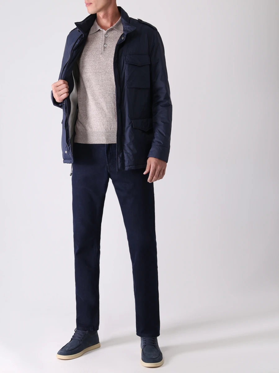 Куртка однотонная MANZONI 24 22PU356-NY6 Синий  Фото 2