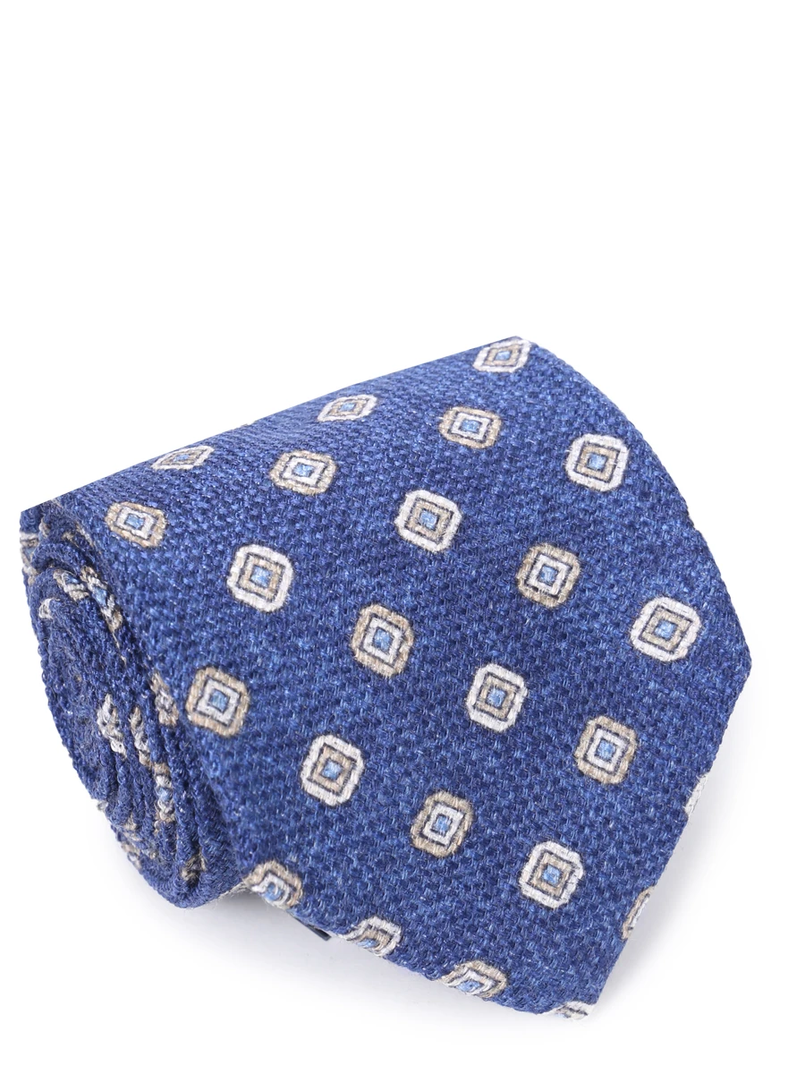 

Галстук из шелка и льна с принтом, Синий, S19CR209