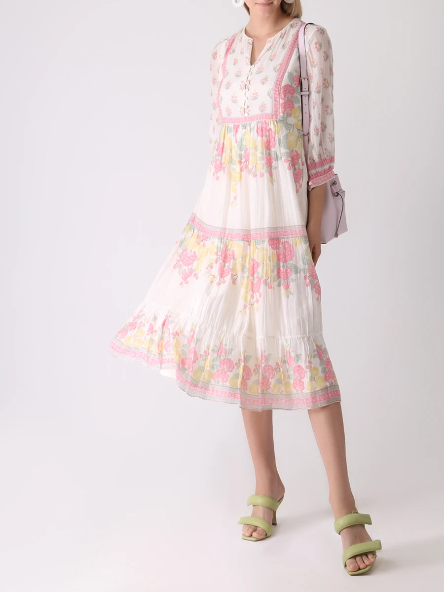 Платье хлопковое с принтом ANITA DONGRE S22LD58A Белый  Фото 2