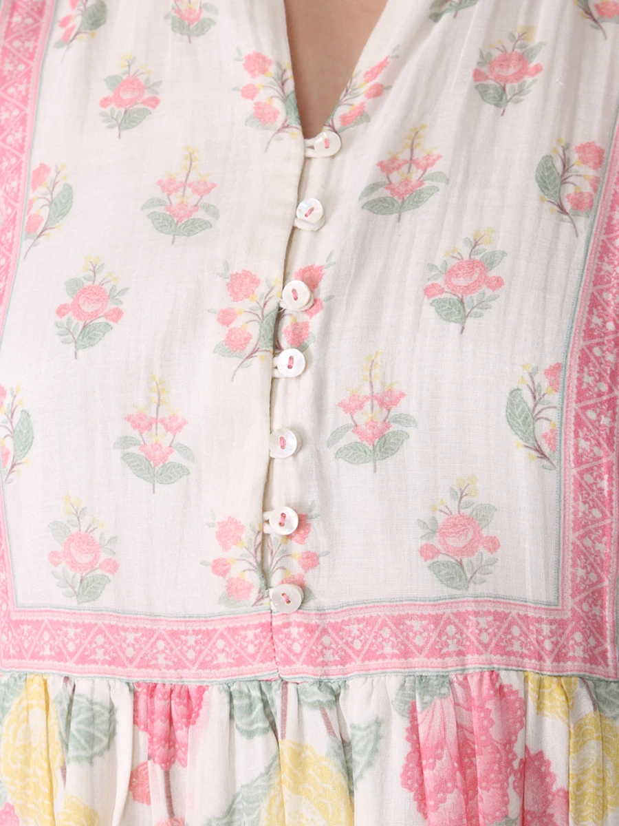 Платье хлопковое с принтом ANITA DONGRE S22LD58A Белый  Фото 5