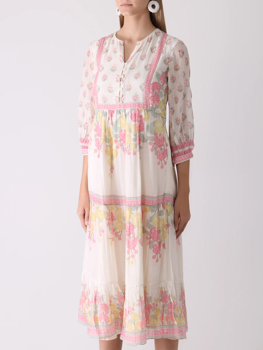 Платье хлопковое с принтом ANITA DONGRE S22LD58A Белый  Фото 4