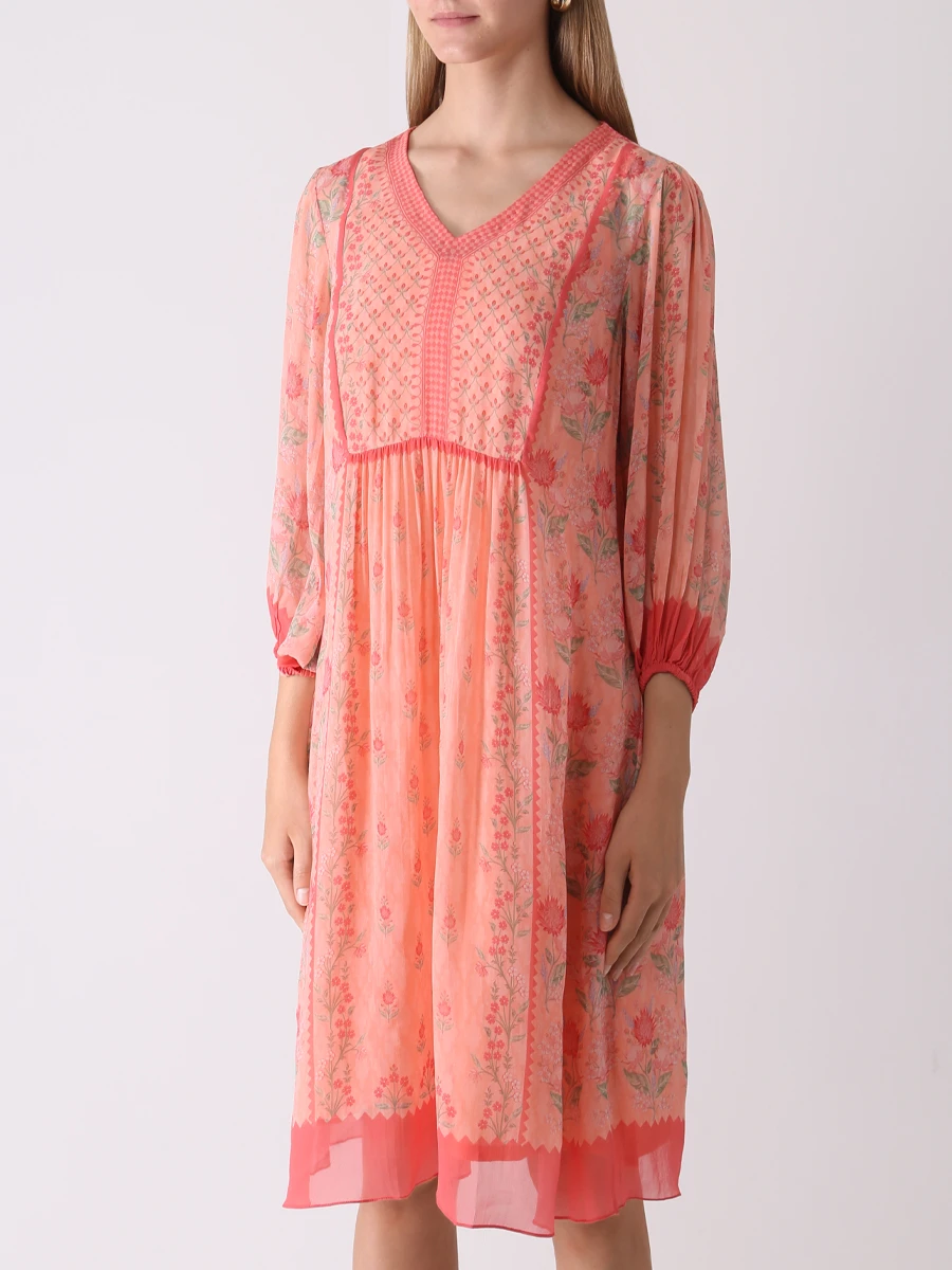 Платье из вискозы с принтом ANITA DONGRE S22MA209 Цветочный принт  Фото 4