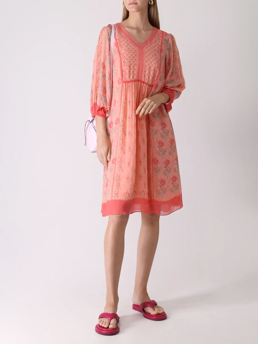 Платье из вискозы с принтом ANITA DONGRE S22MA209 Цветочный принт  Фото 2