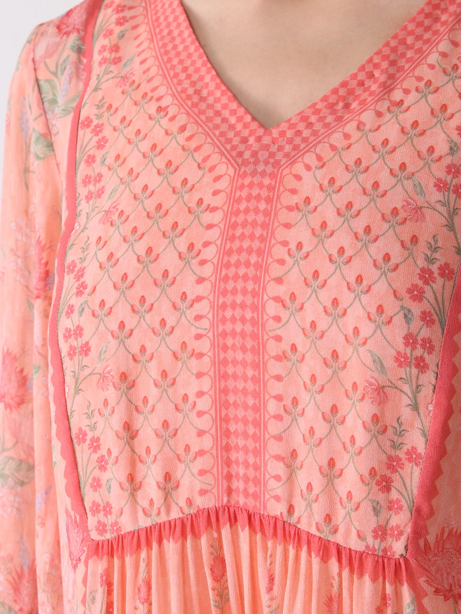 Платье из вискозы с принтом ANITA DONGRE S22MA209 Цветочный принт  Фото 5