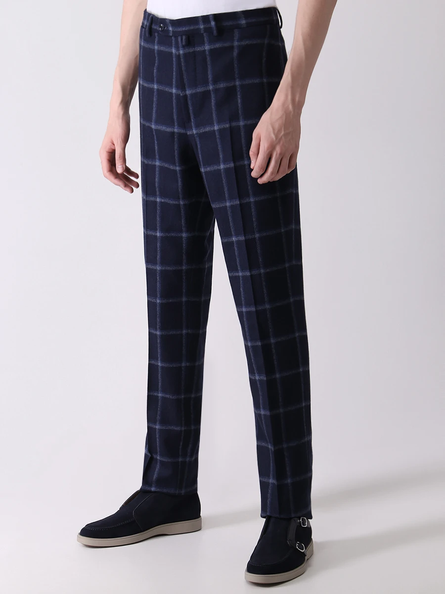 Костюм шерстяной в клетку STILE LATINO AULEO659 AW222X13 B30 Синий  Фото 7