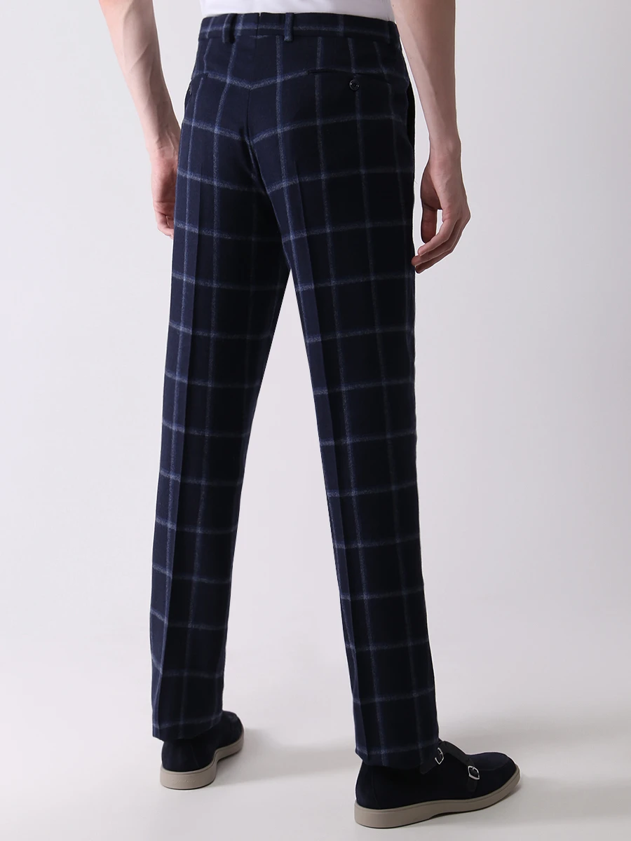 Костюм шерстяной в клетку STILE LATINO AULEO659 AW222X13 B30 Синий  Фото 6