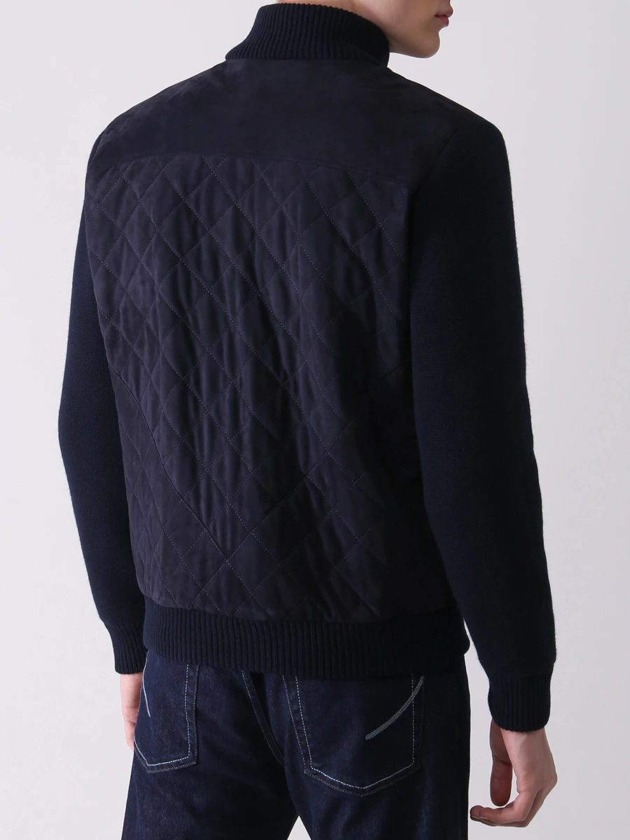 Бомбер комбинированный FIORONI CASHMERE MTP21001E2 0003 TP9.6 Синий  Фото 3