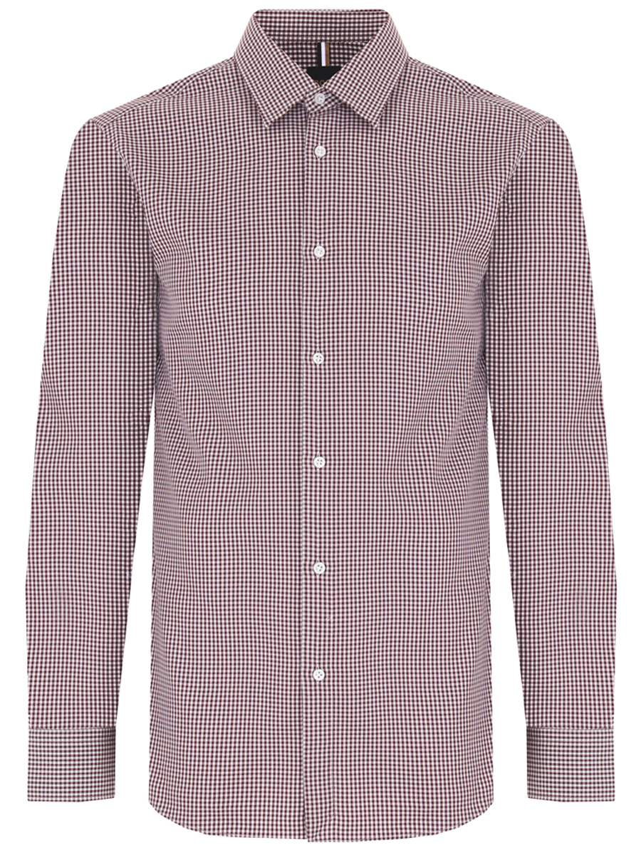 Рубашка Slim Fit хлопковая в клетку BOSS