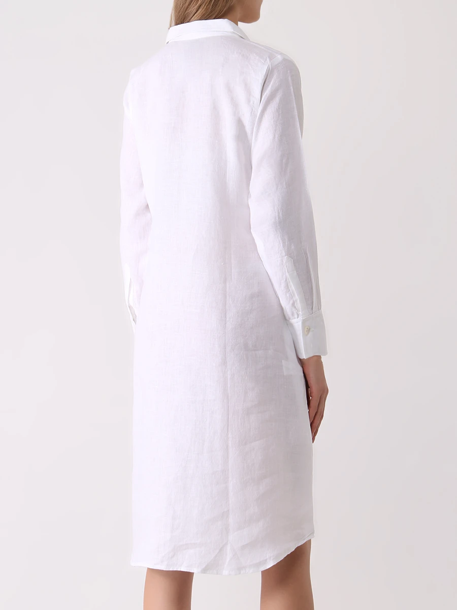 Платье-рубашка льняное LINEN AND LINENS 222785/3 Белый  Фото 3