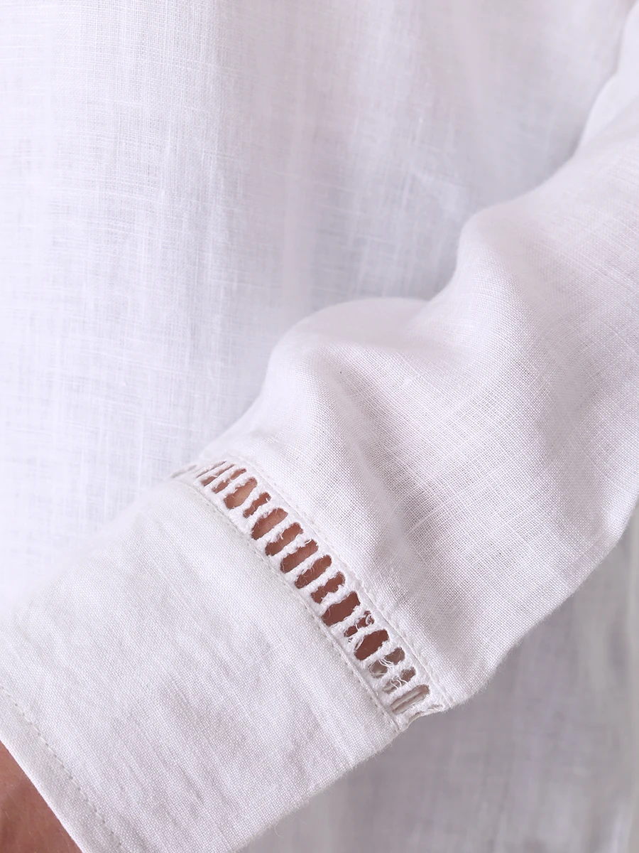 Рубашка льняная LINEN AND LINENS 222786/3 Белый  Фото 5