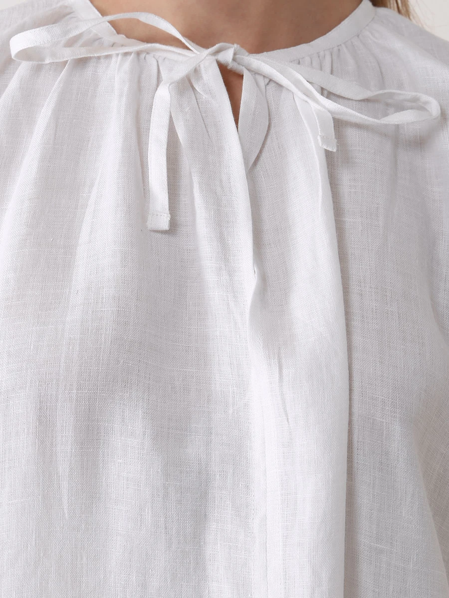 Платье льняное LINEN AND LINENS 222789/3 Белый  Фото 5