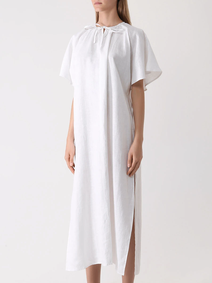 Платье льняное LINEN AND LINENS 222789/3 Белый  Фото 4