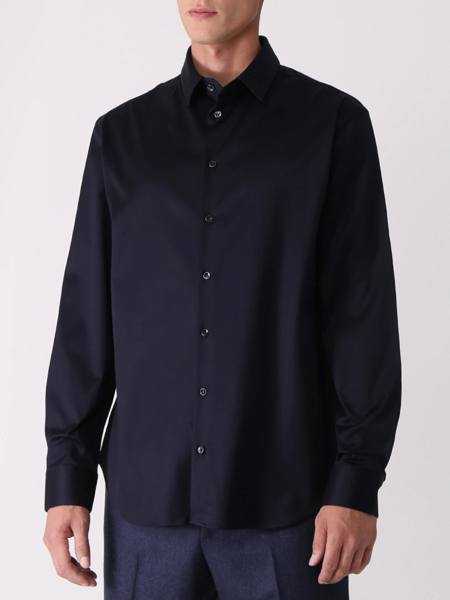 Рубашка Slim Fit хлопковая GIORGIO ARMANI 8WGCCZ97 JZ070 UA5N Синий  Фото 4