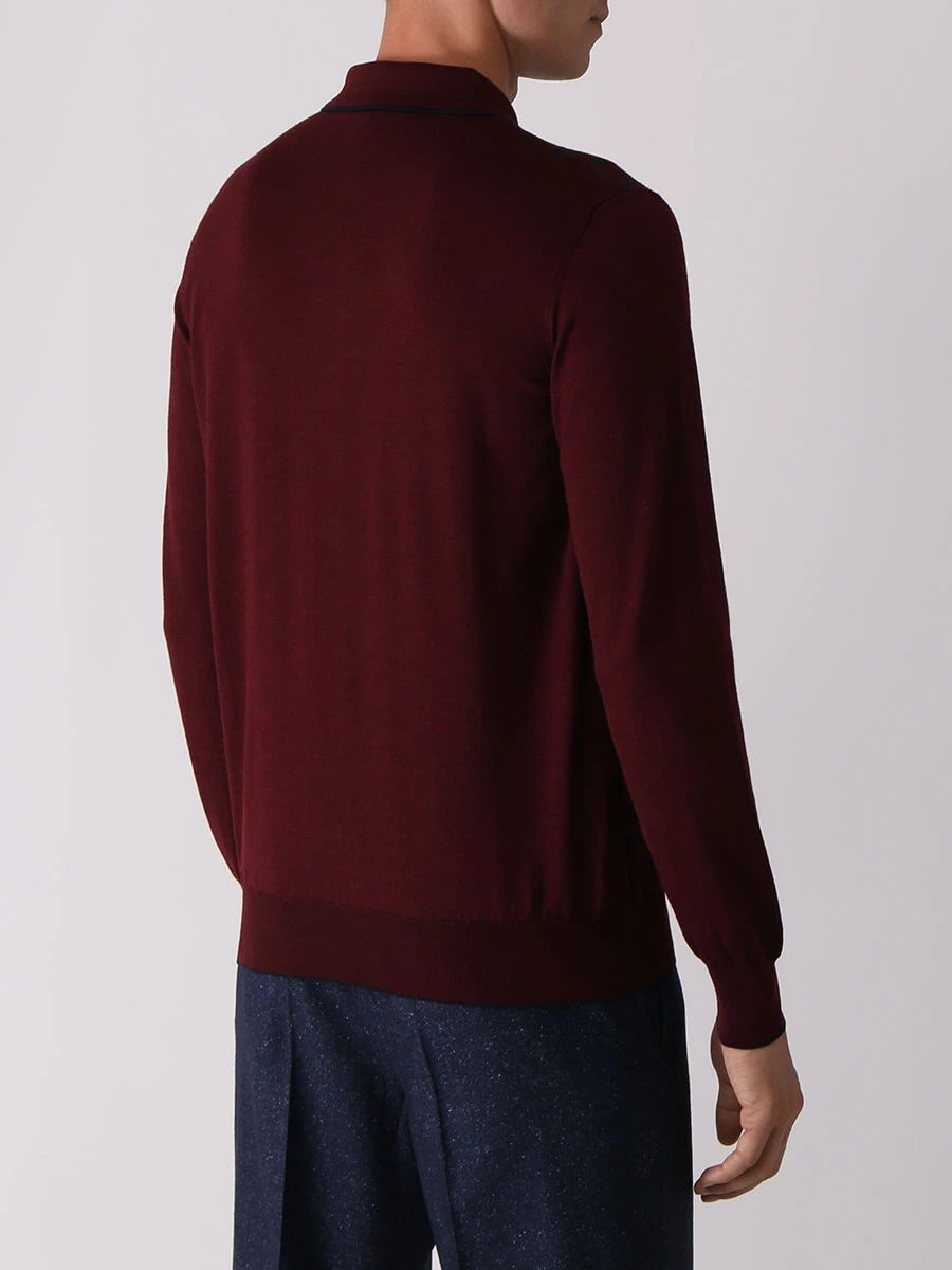 Поло шерстяное BERTOLO LUXURY MENSWEAR 902066/001839 0557 Бордовый  Фото 3