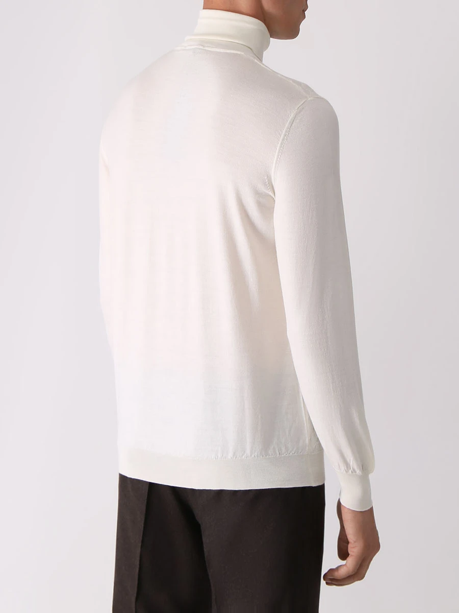 Водолазка шерстяная BERTOLO LUXURY MENSWEAR 902231/002284 0042 Кремовый  Фото 3