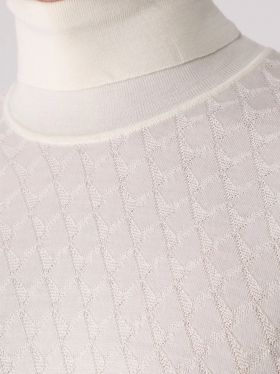 Водолазка шерстяная BERTOLO LUXURY MENSWEAR 902231/002284 0042 Кремовый  Фото 5