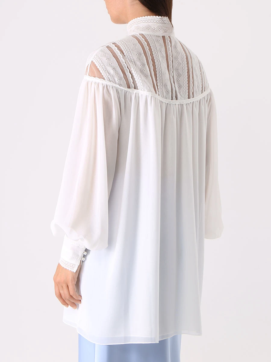 Блуза с кружевом SHATU SH1223_238, размер 40, цвет белый - фото 3