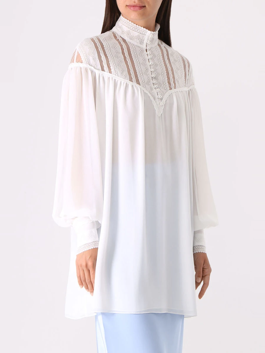 Блуза с кружевом SHATU SH1223_238, размер 40, цвет белый - фото 4