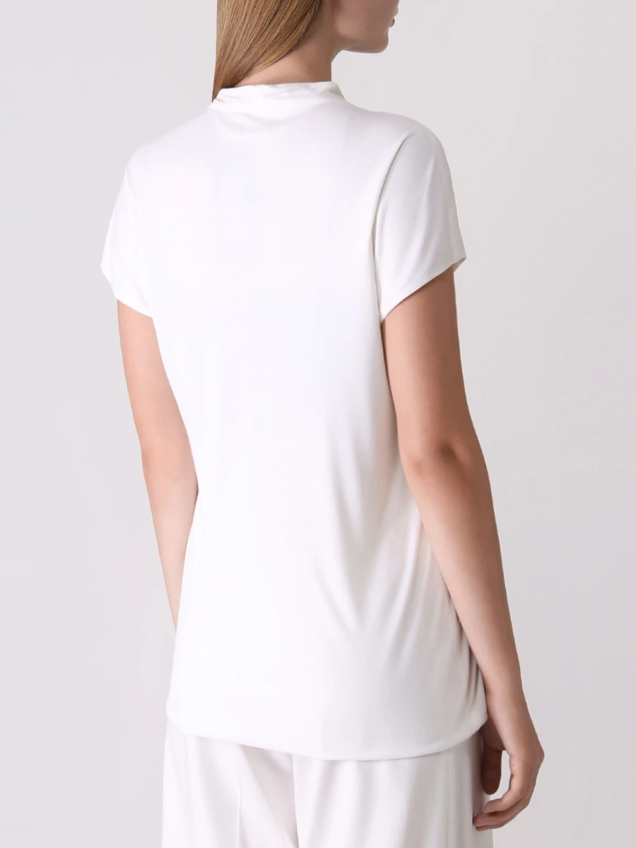Блуза из модала GIORGIO ARMANI 6LAM73 AJLZZ U0BN, размер 44, цвет белый - фото 3
