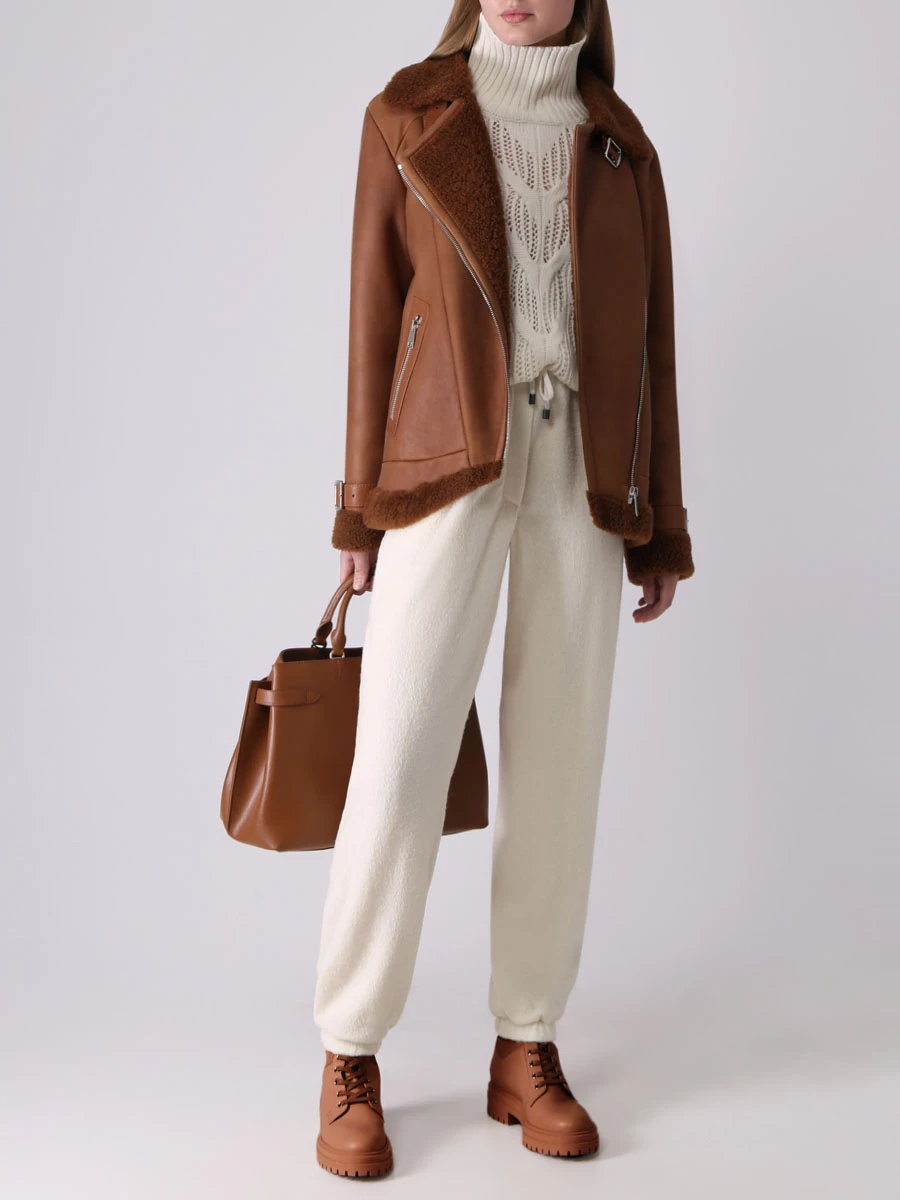 Дубленка из овчины SLAVA MASLOV WS250 Коричневый  Фото 2