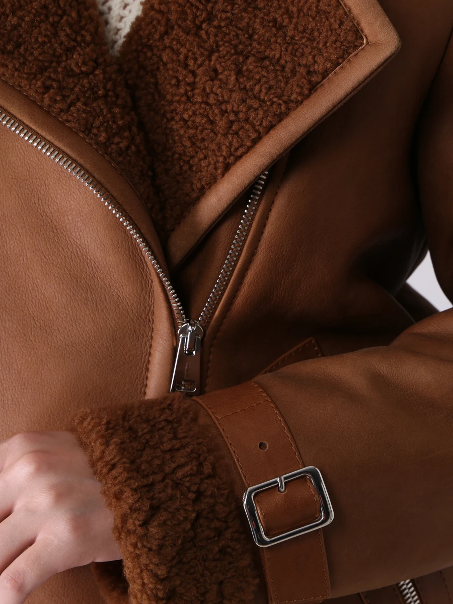 Дубленка из овчины SLAVA MASLOV WS250 Коричневый  Фото 5