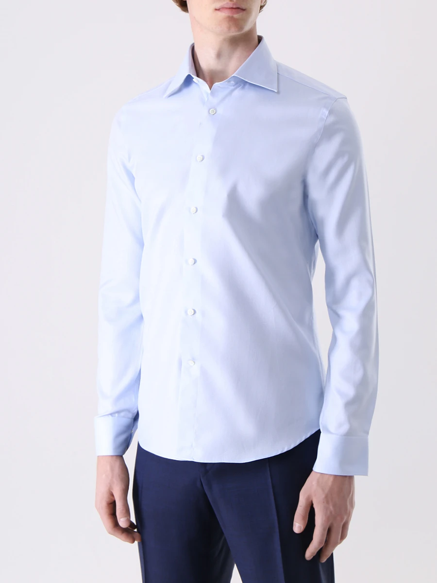 Рубашка Slim Fit хлопковая CANALI GR02633/401/NX05, размер 56, цвет голубой GR02633/401/NX05 - фото 4