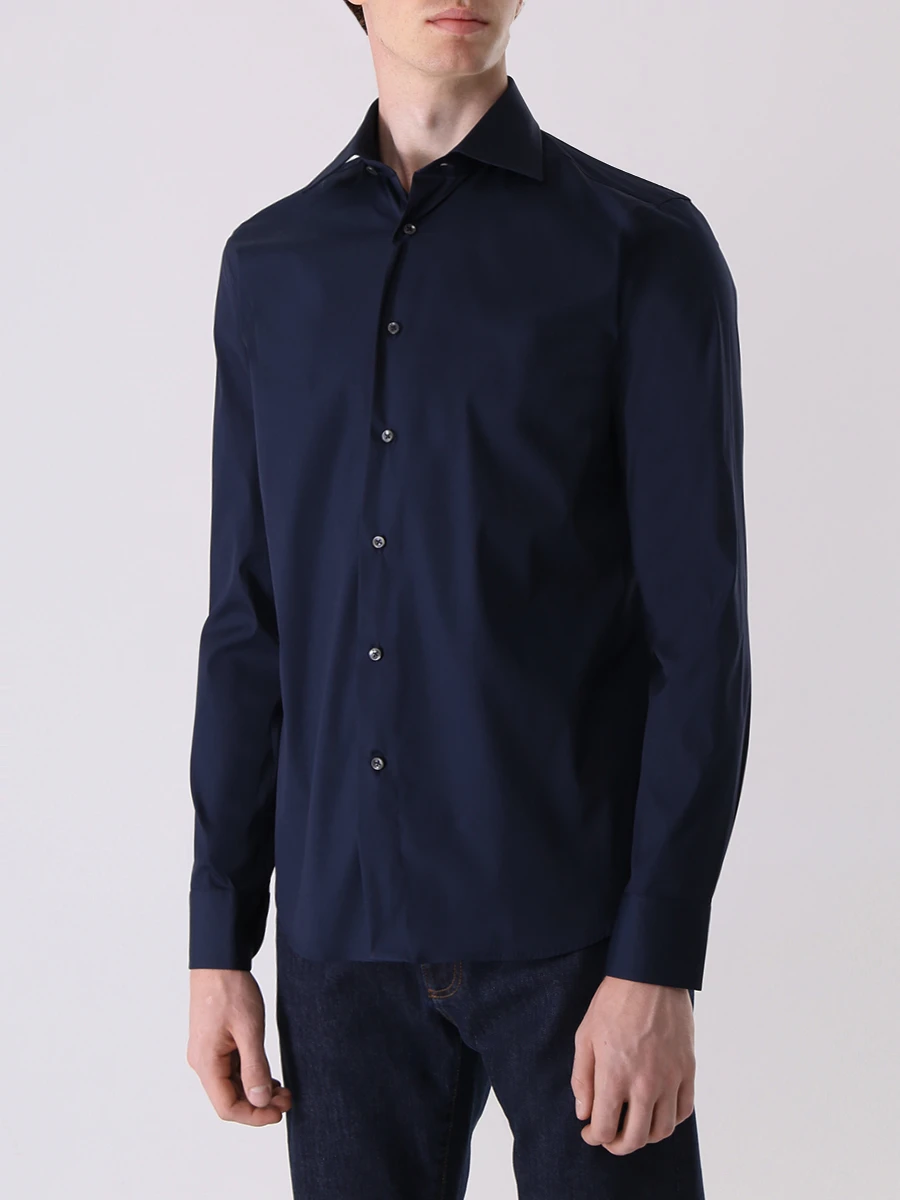 Рубашка Slim Fit хлопковая CANALI GA01222/301/X05, размер 54, цвет синий GA01222/301/X05 - фото 4