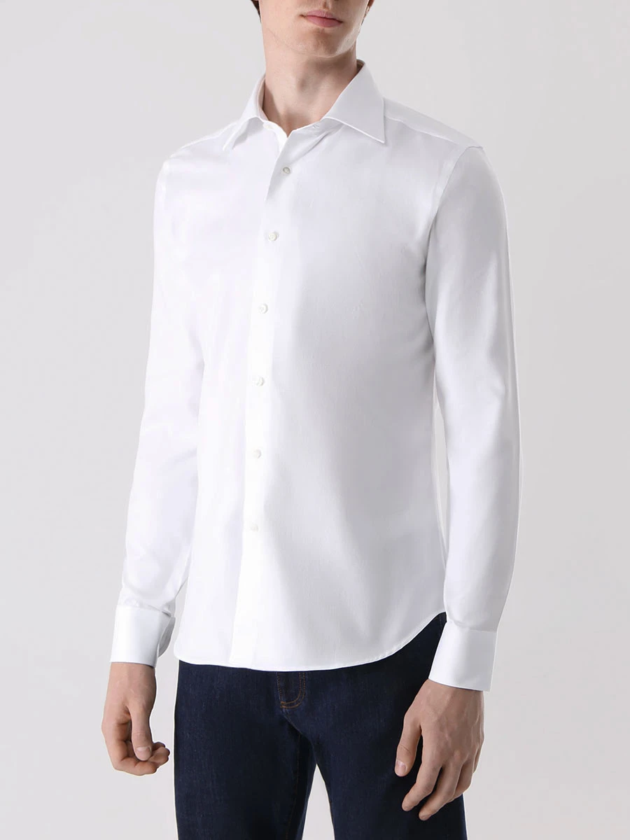 Рубашка Slim Fit хлопковая CANALI GR02633/001/NX05, размер 50, цвет белый GR02633/001/NX05 - фото 4