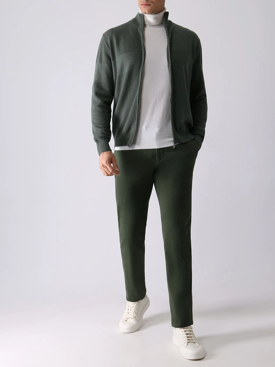 Джинсы Slim Fit хлопковые KITON UFPP79J0300B10000 Зеленый  Фото 2