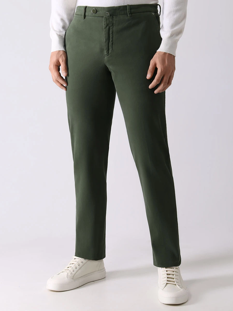 Джинсы Slim Fit хлопковые KITON UFPP79J0300B10000 Зеленый  Фото 4