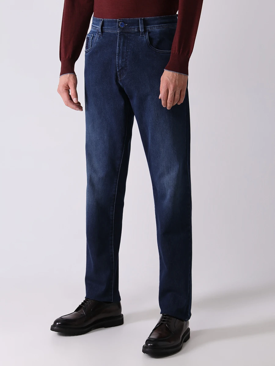 Джинсы Slim Fit хлопковые SCISSOR SCRIPTOR COSTANTINO T138 W4 Синий  Фото 4