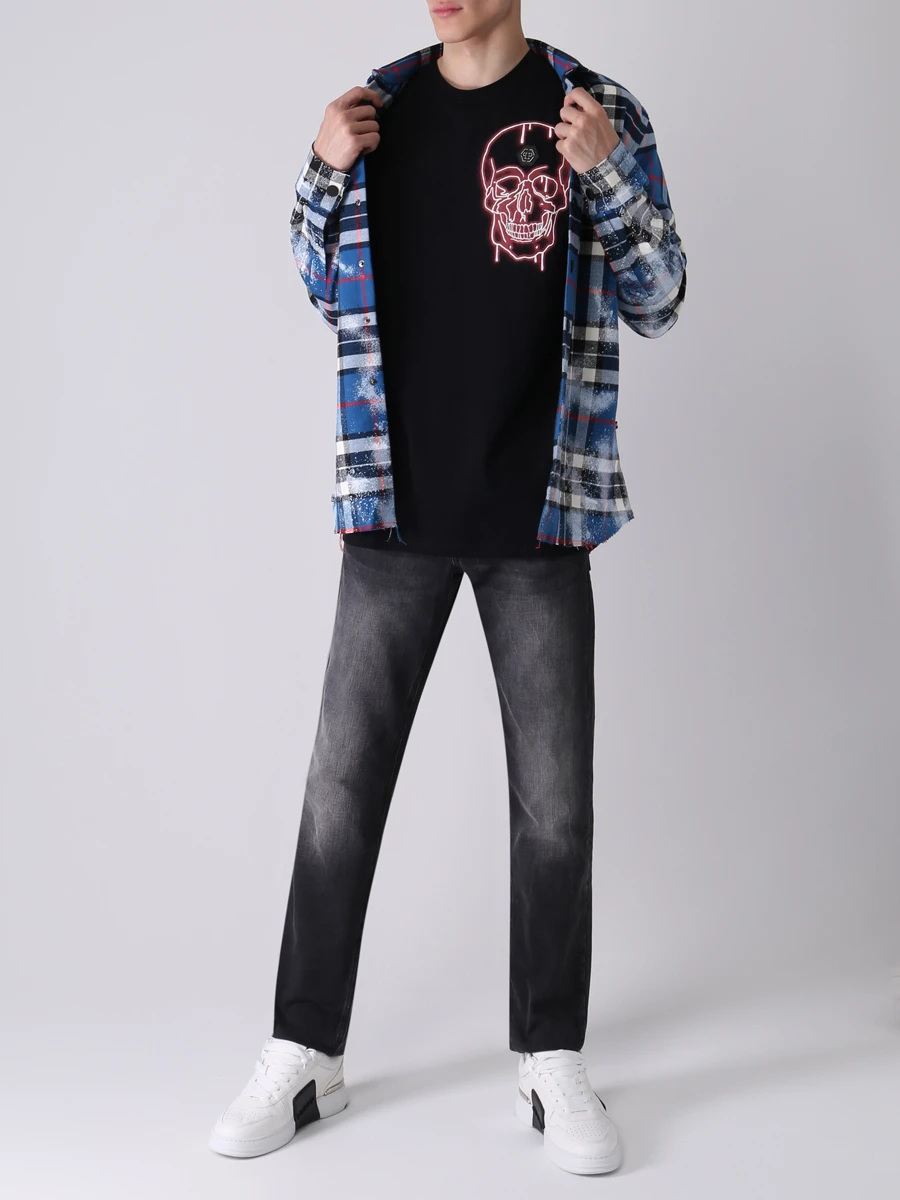 Футболка хлопковая PHILIPP PLEIN MTK5827/0213 Черный  Фото 2