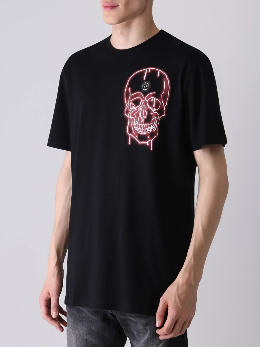 Футболка хлопковая PHILIPP PLEIN MTK5827/0213 Черный  Фото 4