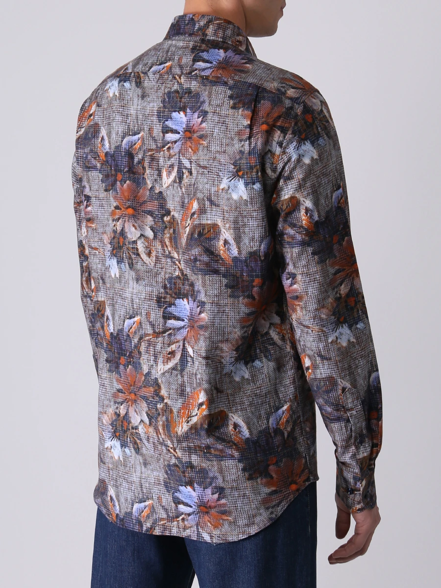 Рубашка Regular Fit хлопковая PAUL & SHARK 12313086J/101, размер 56, цвет цветочный принт 12313086J/101 - фото 3