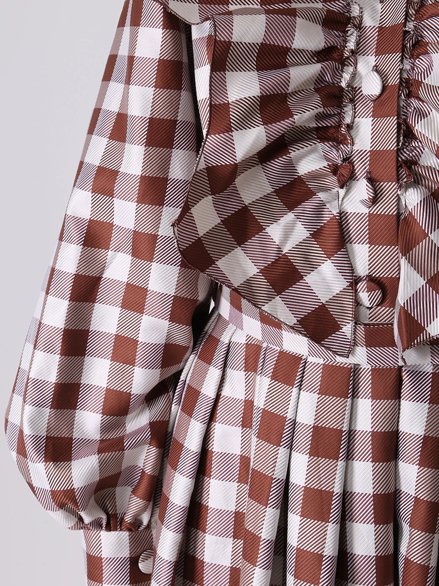 

Платье хлопковое в клетку, Клетка, W23-13127-1010-315