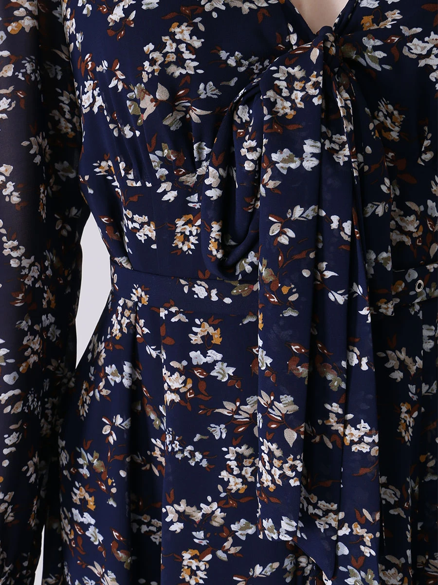 

Платье из вискозы с принтом, Синий, AW233517P/BLFL