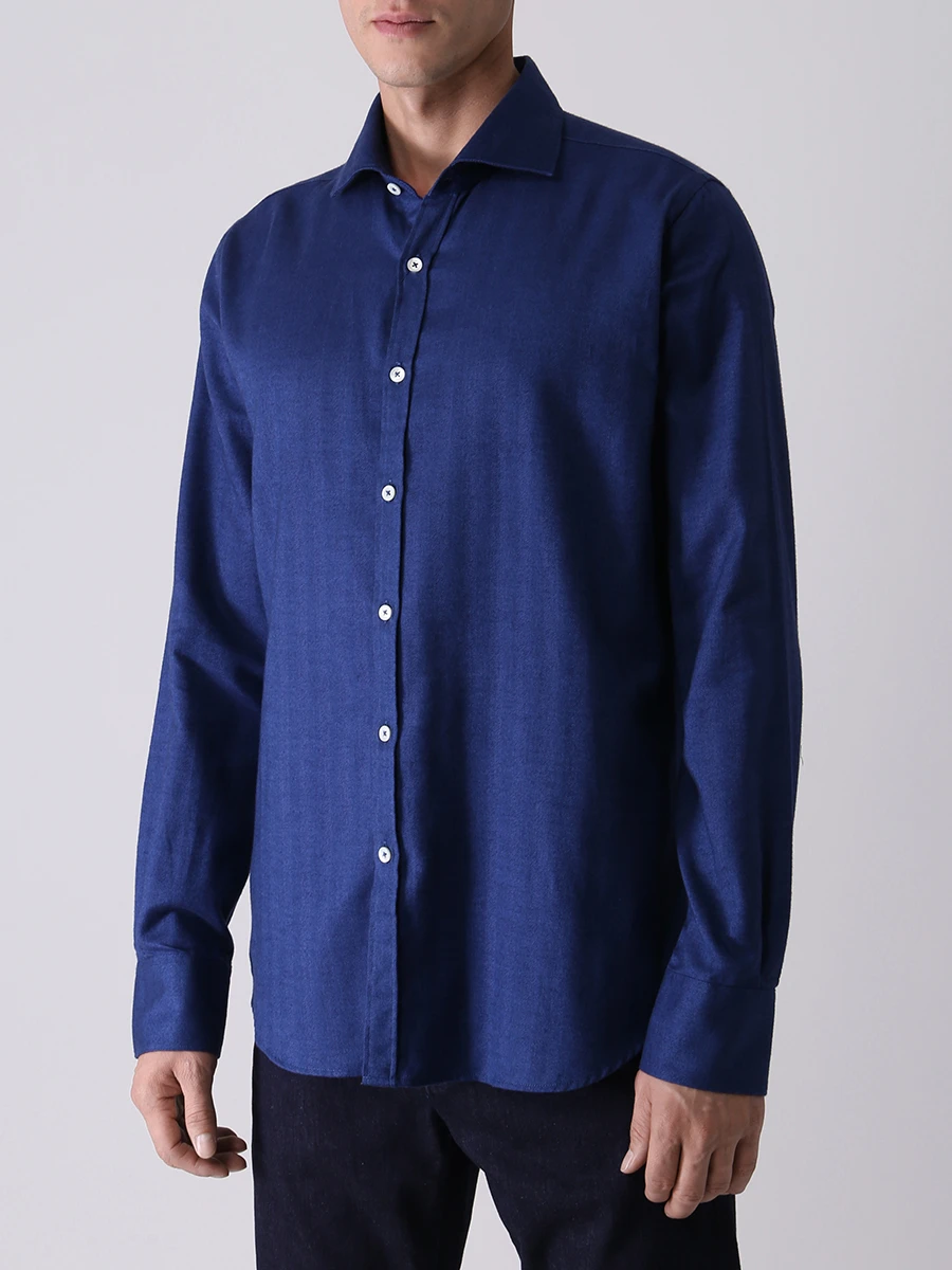 Рубашка Regular Fit из лиоцелла и хлопка CANALI GL02672/301/L7B1, размер 54, цвет синий GL02672/301/L7B1 - фото 4