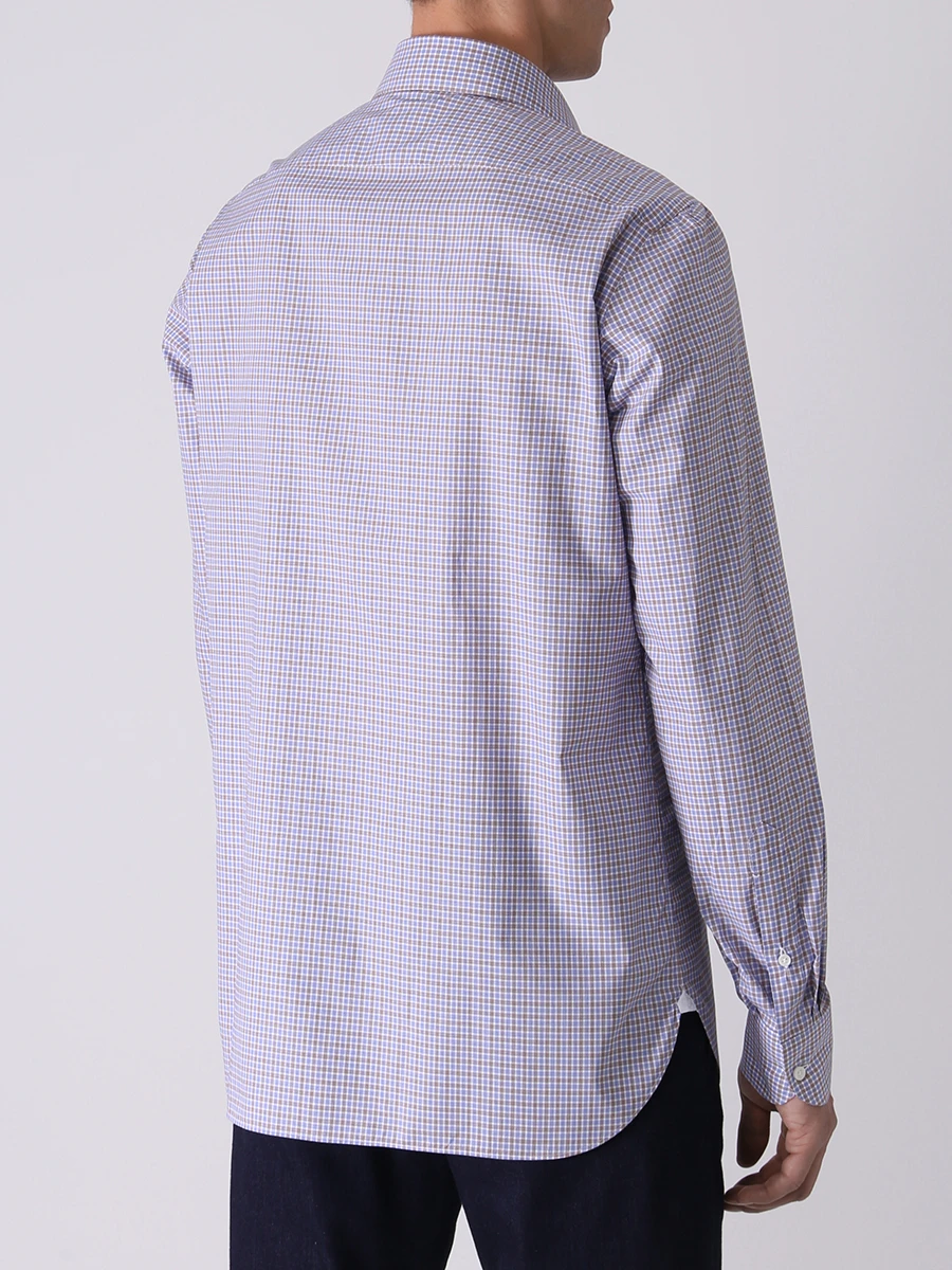 

Рубашка Regular Fit хлопковая в клетку, Голубой, SR4306/NAND/ST