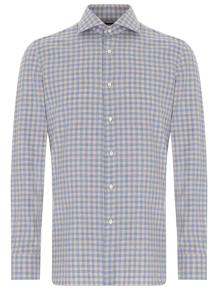 

Рубашка Regular Fit хлопковая в клетку, Голубой, SR4308/LUCA/BD/GRIGIO