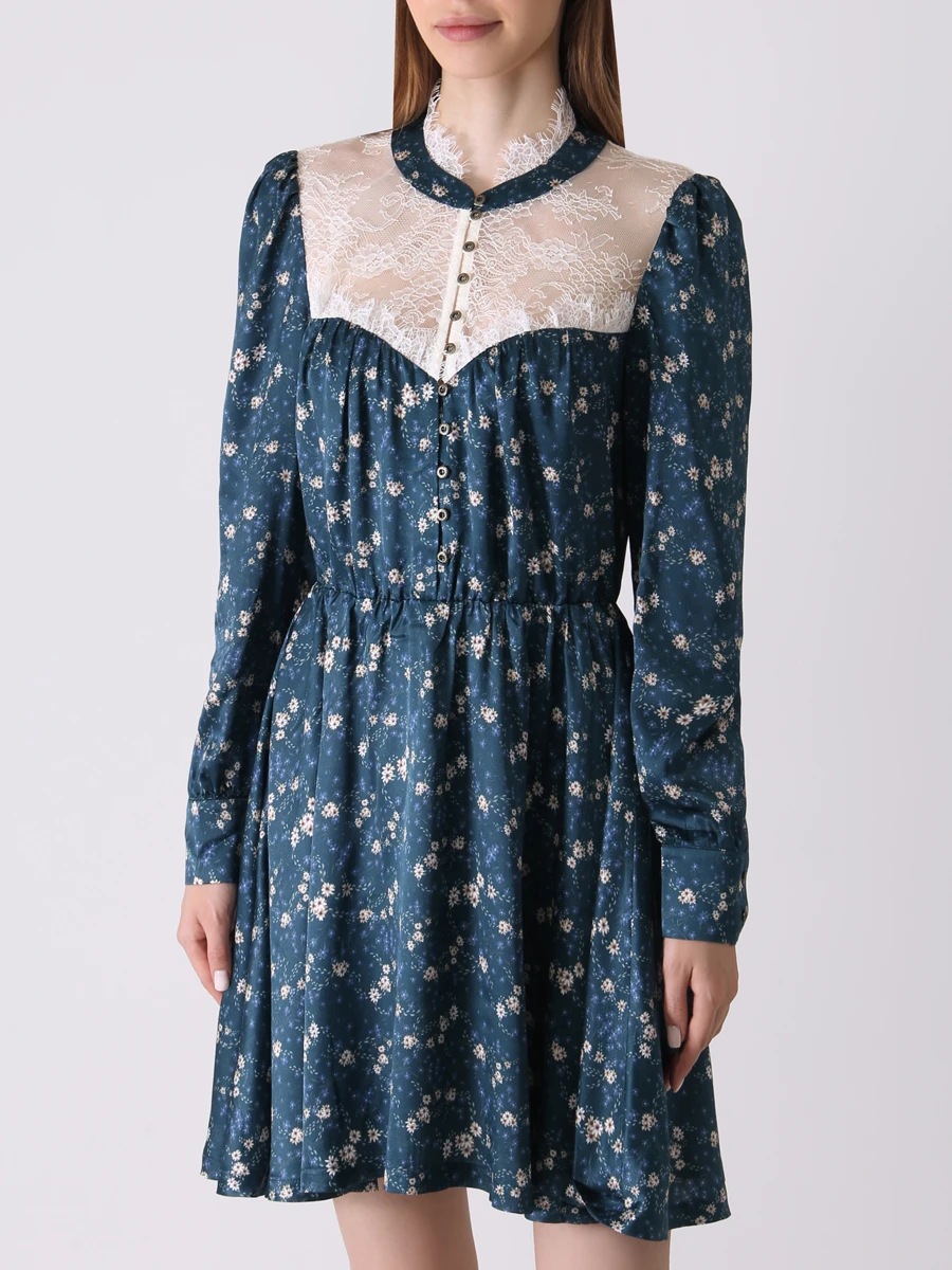 Платье хлопковое с принтом LAROOM FW23-2048 Зеленый  Фото 4