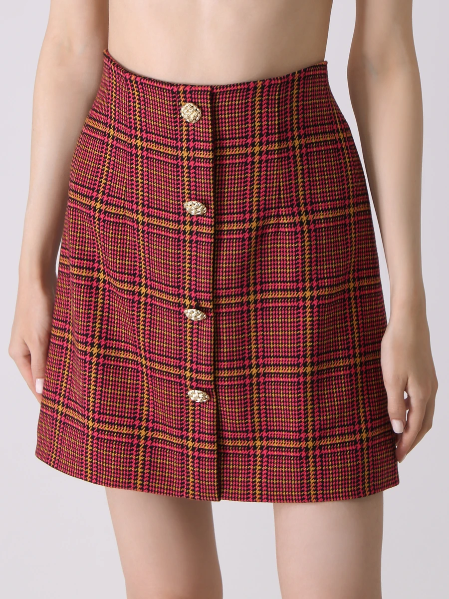 Юбка хлопковая в клетку BOTROIS SKU0748317 Клетка  Фото 4