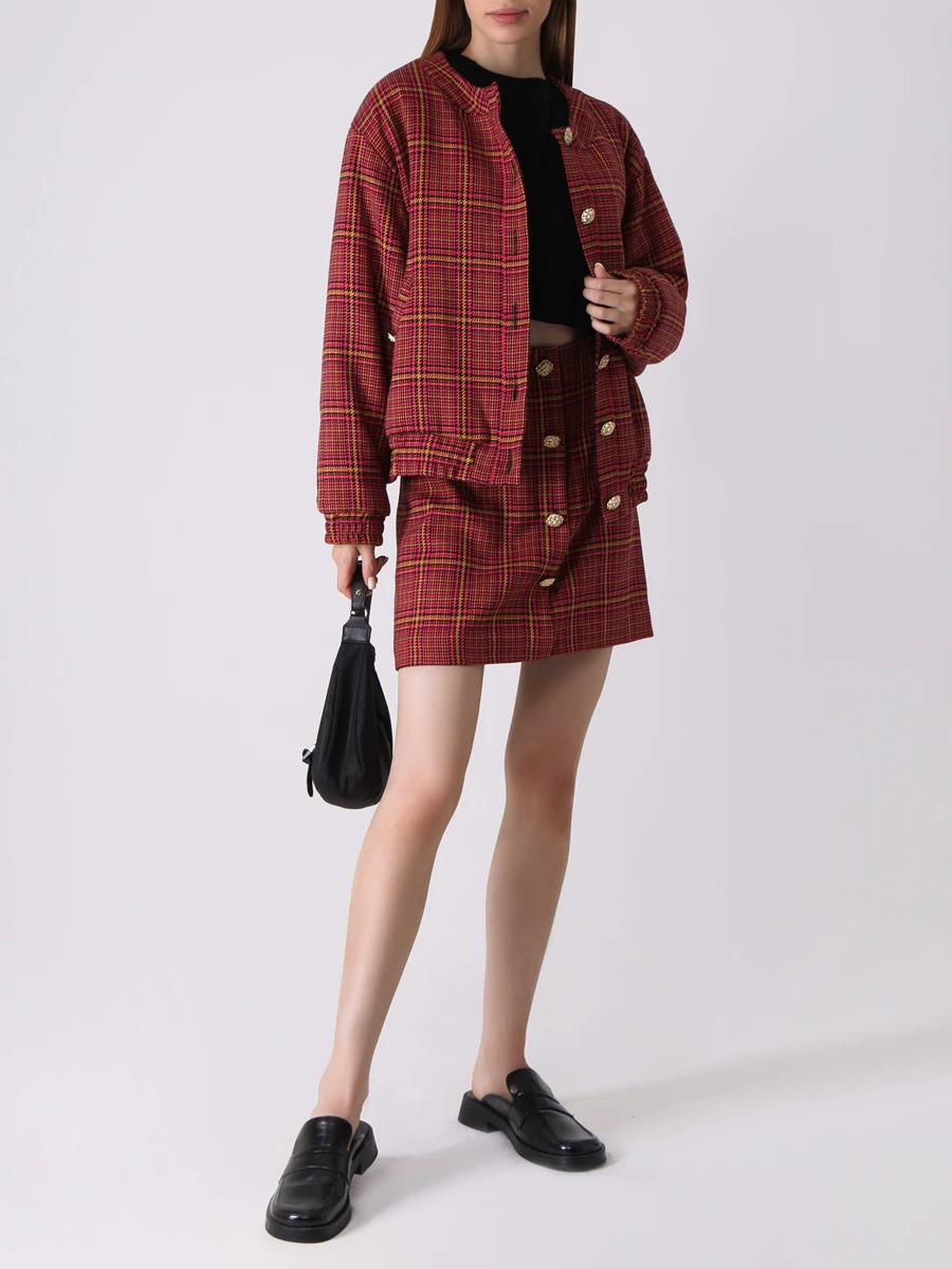 Юбка хлопковая в клетку BOTROIS SKU0748317 Клетка  Фото 2