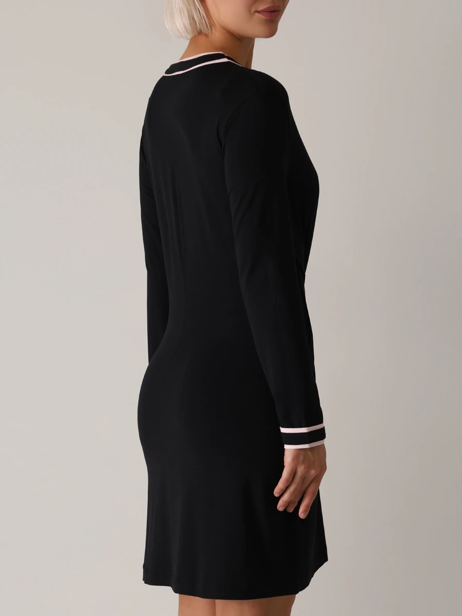 Платье из модала GIANANTONIO A.PALADINI W2EJC02/S/955 пуговицы, размер 46, цвет черный W2EJC02/S/955 пуговицы - фото 3