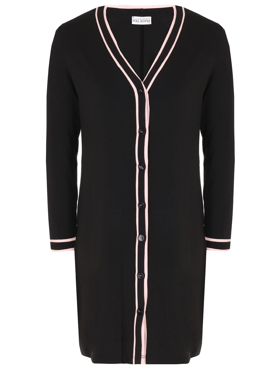 Платье из модала GIANANTONIO A.PALADINI W2EJC02/S/955 пуговицы, размер 46, цвет черный W2EJC02/S/955 пуговицы - фото 1
