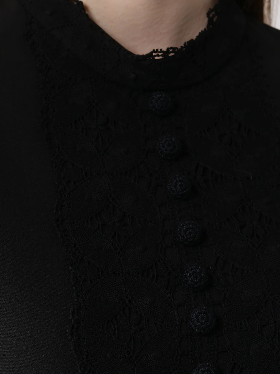 Блуза с кружевом SHATU SH1223_231-1, размер 42, цвет черный - фото 5