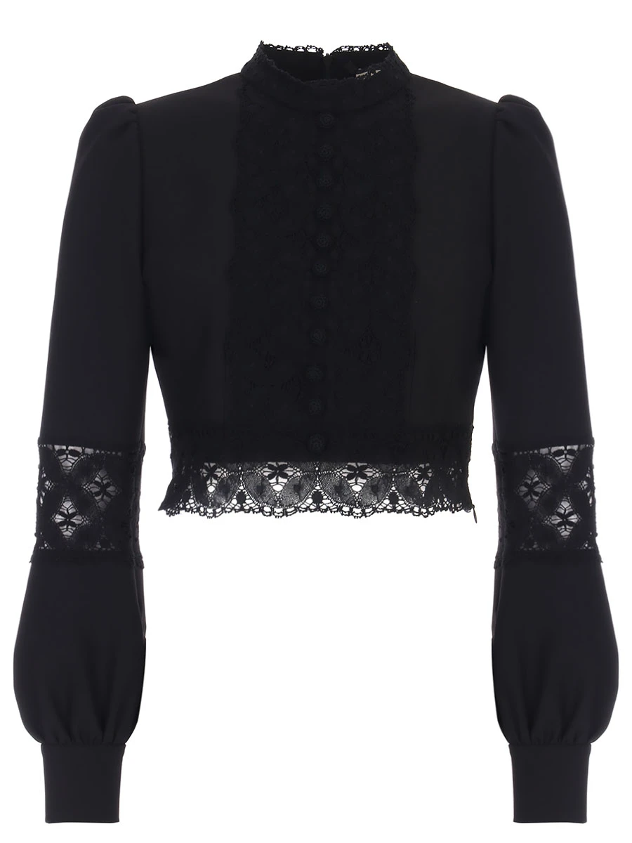 Блуза с кружевом SHATU SH1223_231-1, размер 42, цвет черный - фото 1