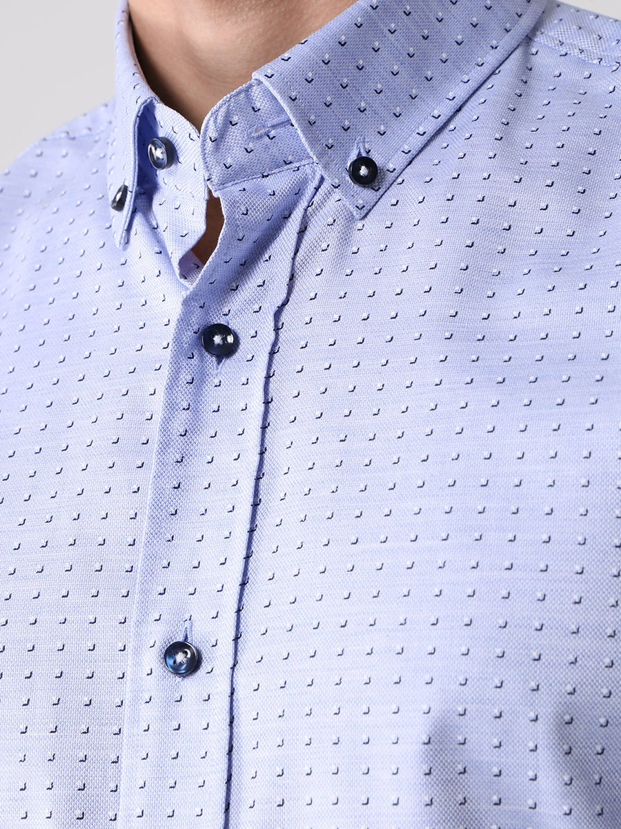 Рубашка Slim Fit хлопковая BOSS 50478648/450, размер 48, цвет голубой 50478648/450 - фото 5